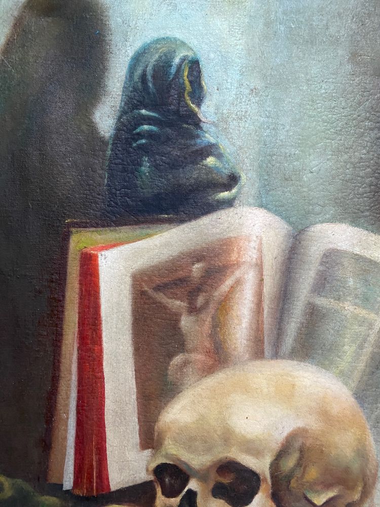 Eitelkeit. Memento Mori. Öl auf Leinwand Mitte des 20.