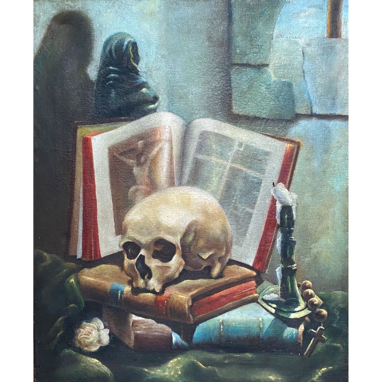 Eitelkeit. Memento Mori. Öl auf Leinwand Mitte des 20.