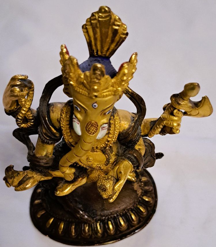 Statuette d'art d'Asie  ancienne en bronze de "Ganesh"