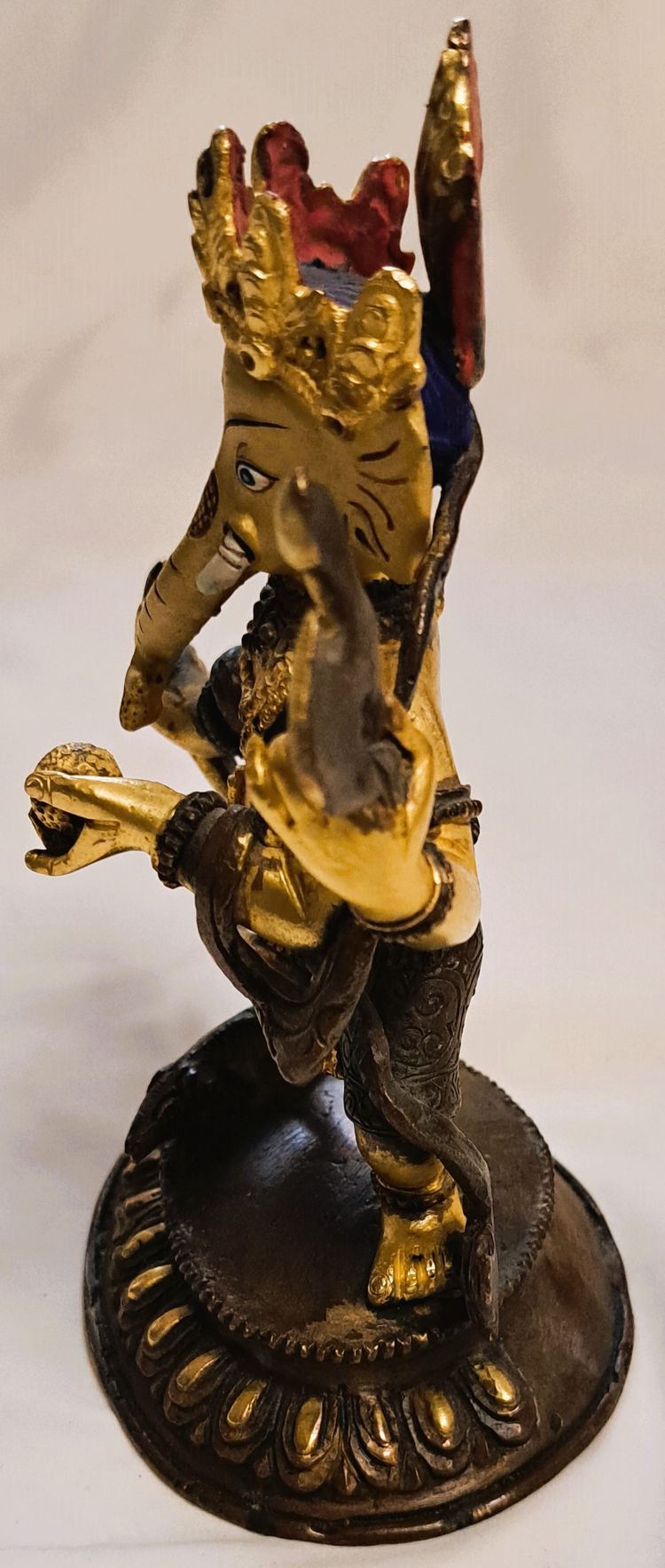 Statuette d'art d'Asie  ancienne en bronze de "Ganesh"