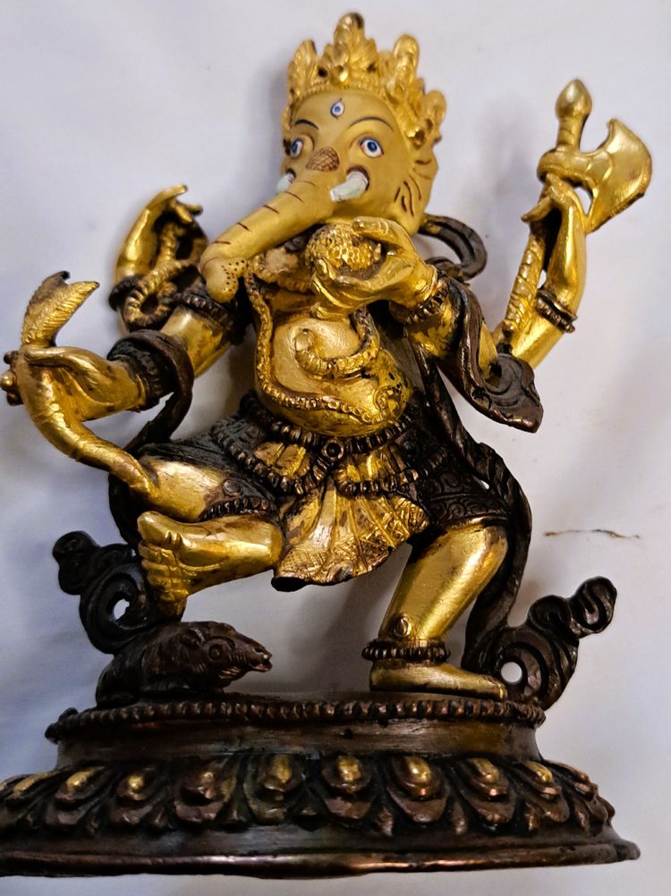 Statuette d'art d'Asie  ancienne en bronze de "Ganesh"