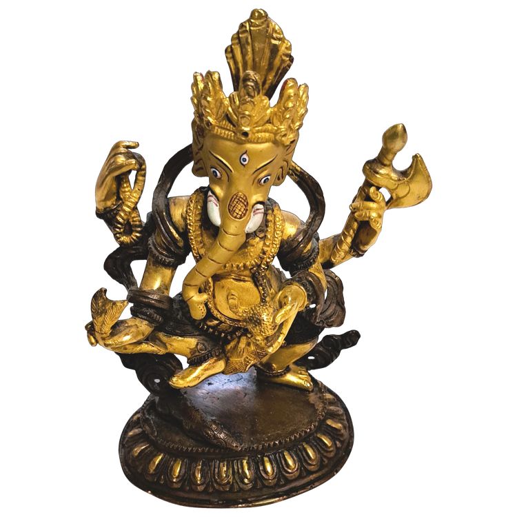 Statuette d'art d'Asie  ancienne en bronze de "Ganesh"