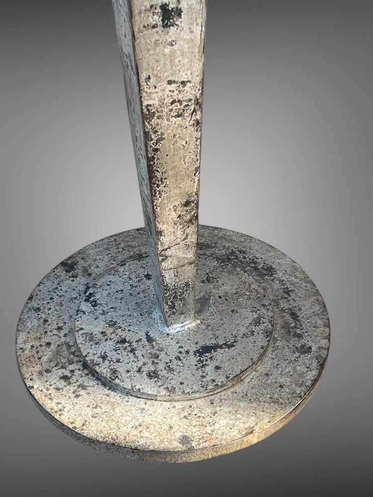 LARGE PAIR OF 70S LAMPS IN SILVER-PLATED METAL, 1.30 METRES HIGH