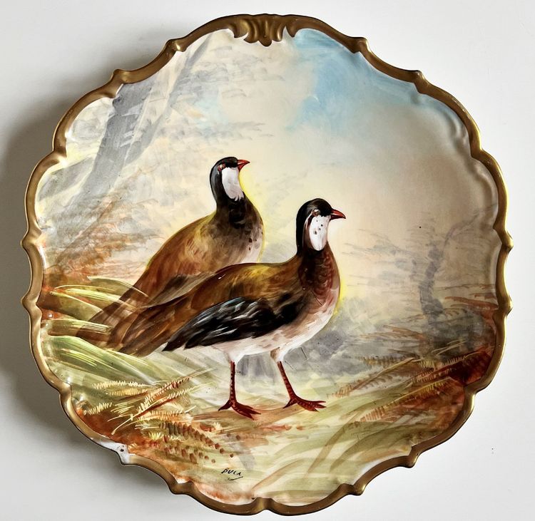  Limoges Porcelain Dish Hand Painted With Bird  Signed