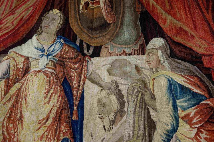 Aubusson tapestry: Judith beheads Holofernes, 17th century