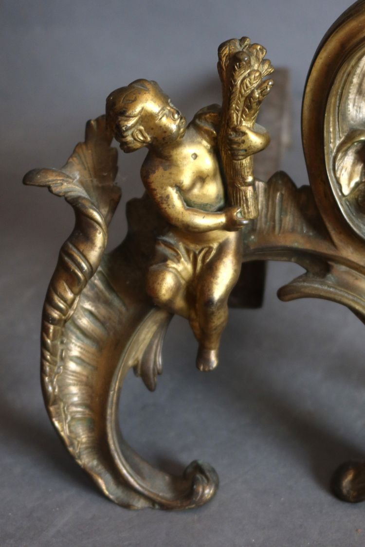 Gilt bronze andirons from the 18th century