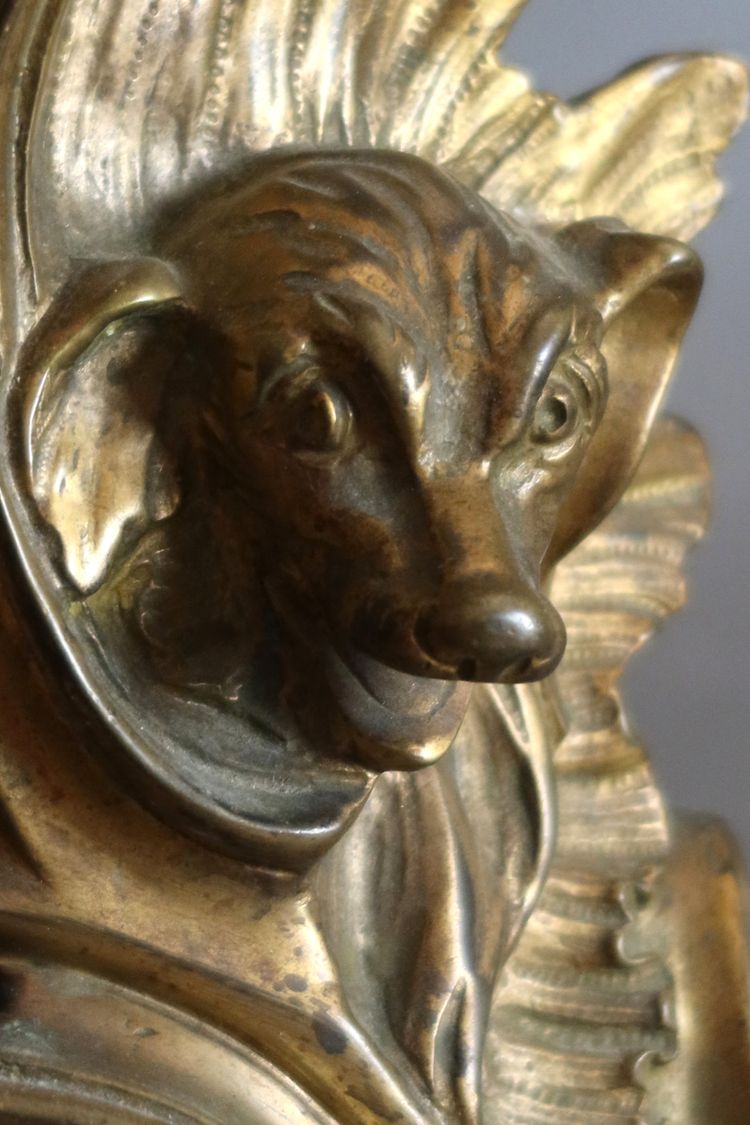 Gilt bronze andirons from the 18th century