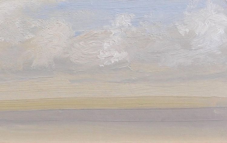 Alfons VERHEYEN 1903-1990 Etude de ciel, effet en bleu et vert, vers 1940-50