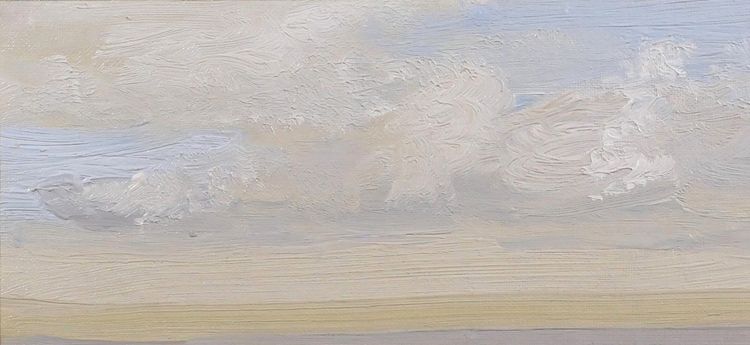 Alfons VERHEYEN 1903-1990 Etude de ciel, effet en bleu et vert, vers 1940-50