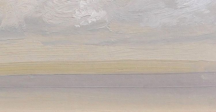 Alfons VERHEYEN 1903-1990 Etude de ciel, effet en bleu et vert, vers 1940-50