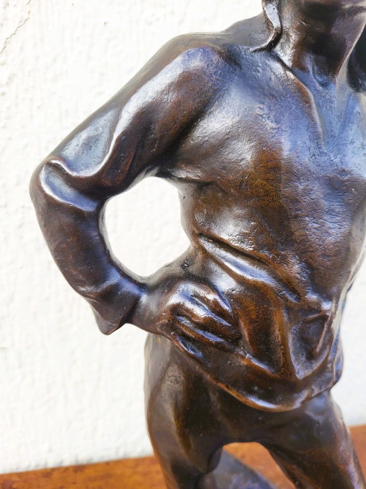 C Meunier, Le Débardeur Du Port d'Anvers, Bronze Signé, XIXème Siècle