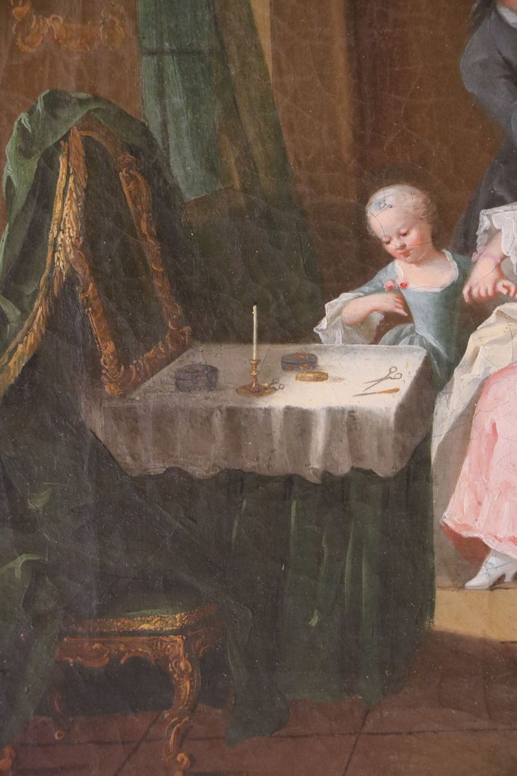 Attribué à Joseph FLIPART  (1721-1797).  Femme à sa toilette