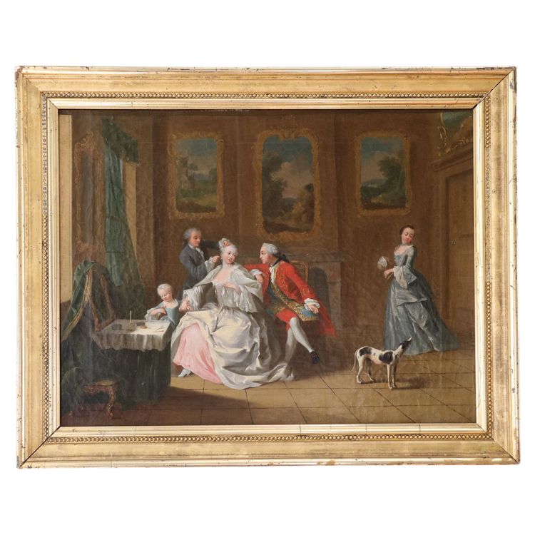 Attribué à Joseph FLIPART  (1721-1797).  Femme à sa toilette