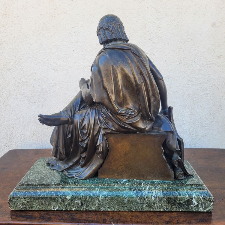 Sofocle, grande scultura in bronzo, XIX secolo