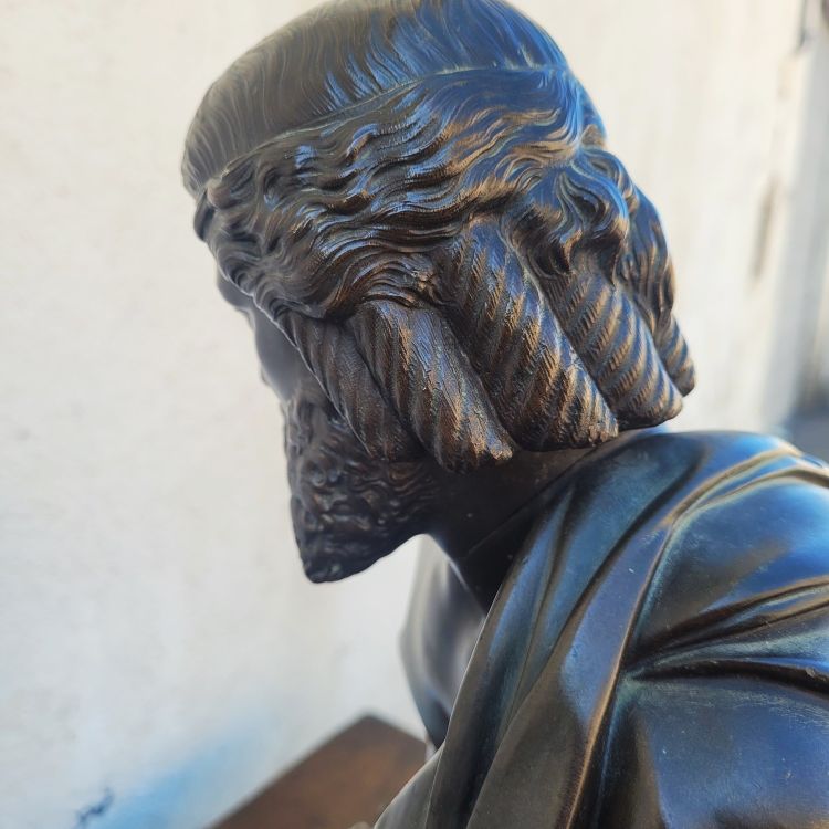 Sofocle, grande scultura in bronzo, XIX secolo