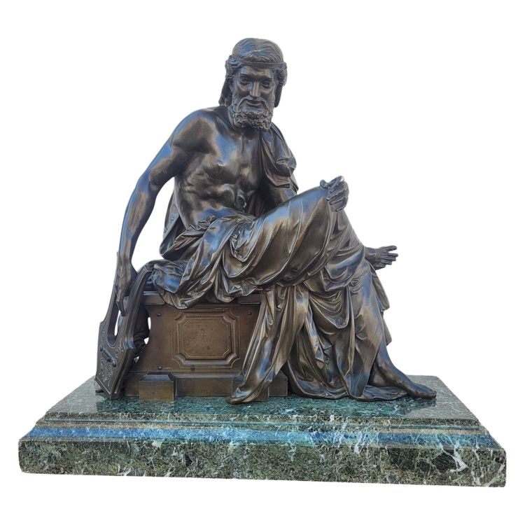 Sofocle, grande scultura in bronzo, XIX secolo