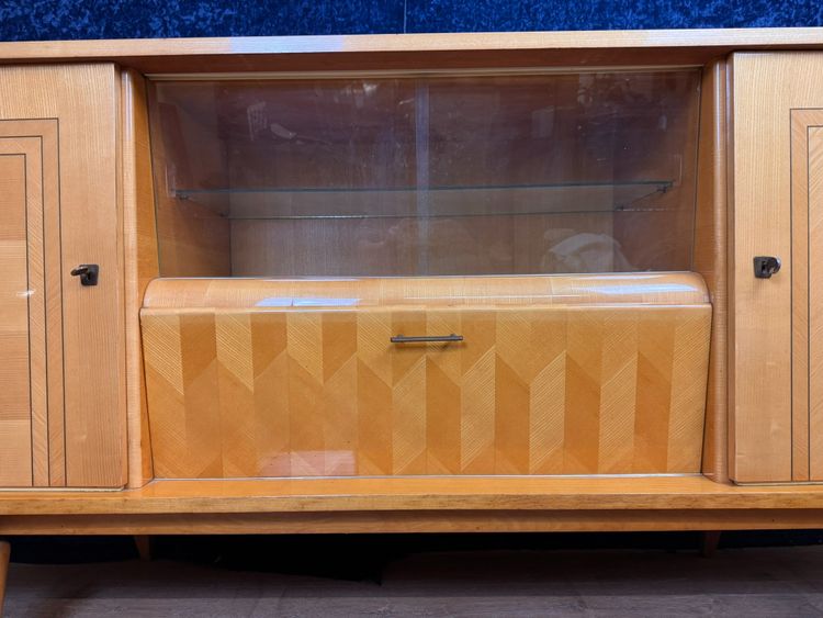 Art Deco enfilade a cache secrète in sycamore and marquetry circa 1950