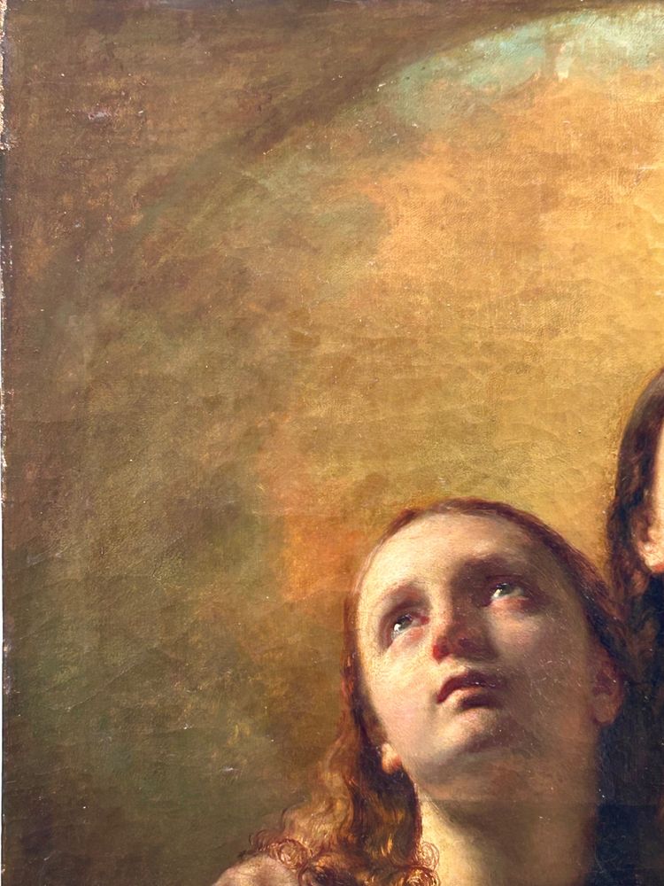 Jan Swerts ( 1820 -1879) Huile Sur Toile « jeunes Femmes En Prières » école Belge Vers 1850 