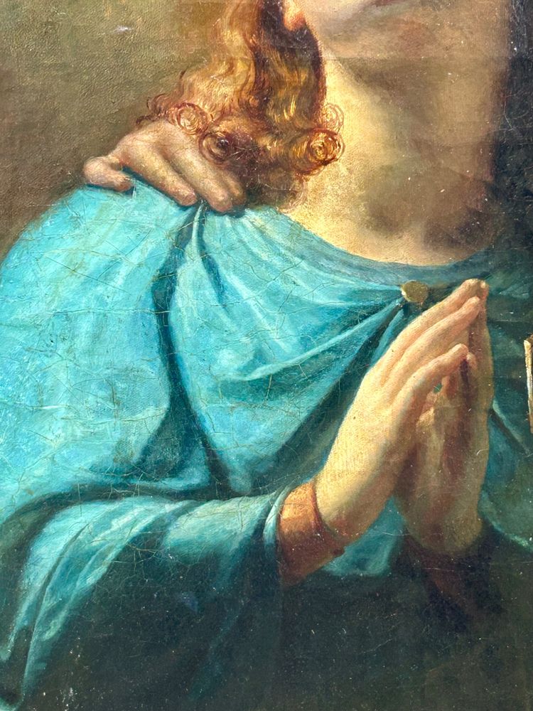 Jan Swerts ( 1820 -1879) Huile Sur Toile « jeunes Femmes En Prières » école Belge Vers 1850 