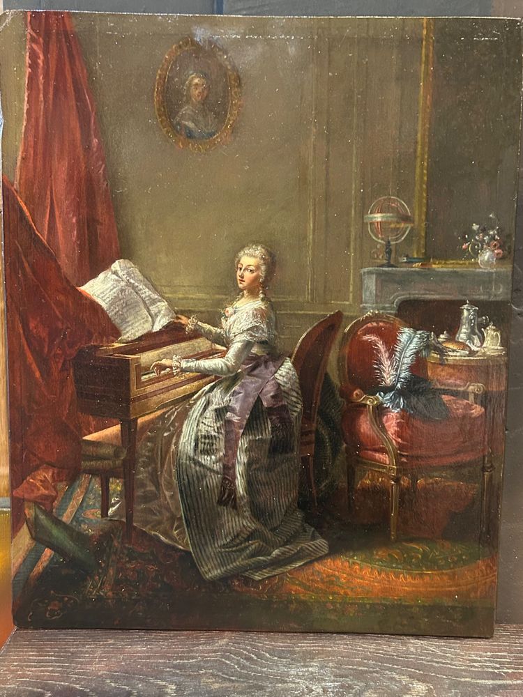 Scuola francese Seguace di Michel Garnier ( 1753-1819) Pittura su pannello di legno