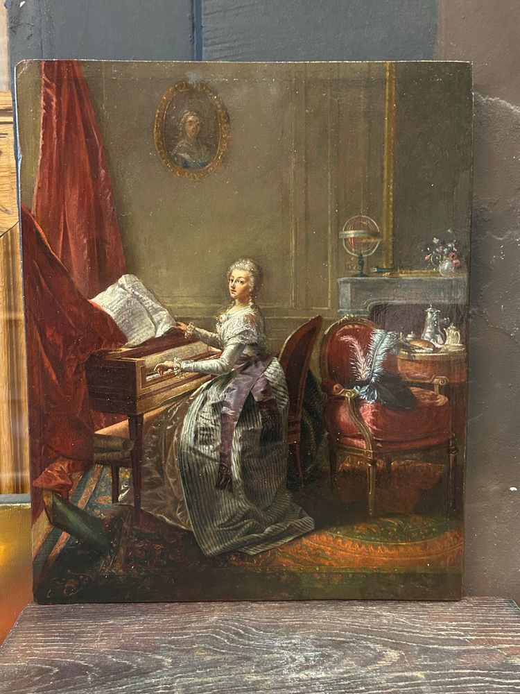 Scuola francese Seguace di Michel Garnier ( 1753-1819) Pittura su pannello di legno