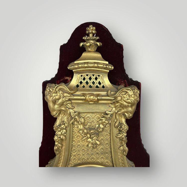 Cartel D'applique De Forme Lyre En Bronze Doré De Style Louis XIV époque Napoléon III