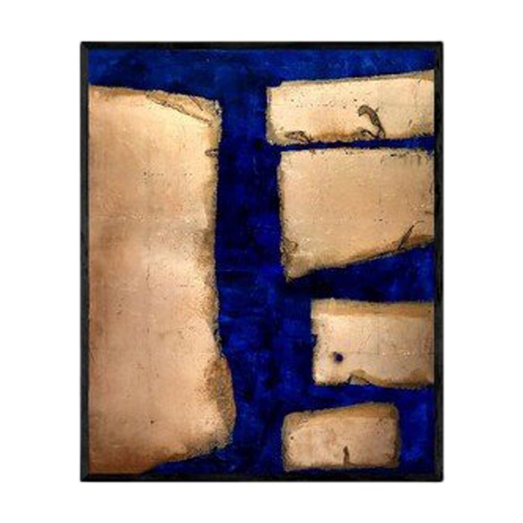 Acrylic Painting On Canvas, Abstract, Gold Leaf.