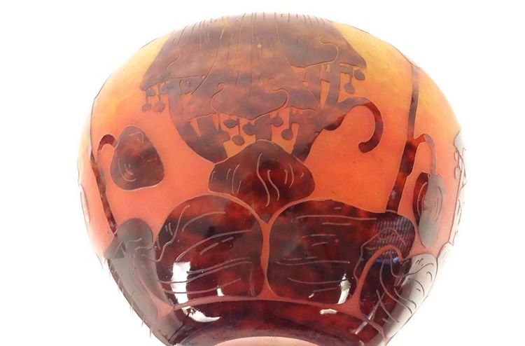 Small Vase Boule Le Verre Français Schneider Campanules Pâte de Verre 20th century