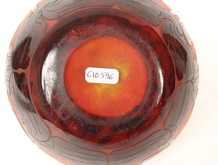 Small Vase Boule Le Verre Français Schneider Campanules Pâte de Verre 20th century
