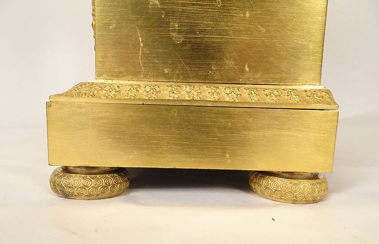 Large Gilded Bronze Portico Regulator Clock Ist Empire Columns 19th century