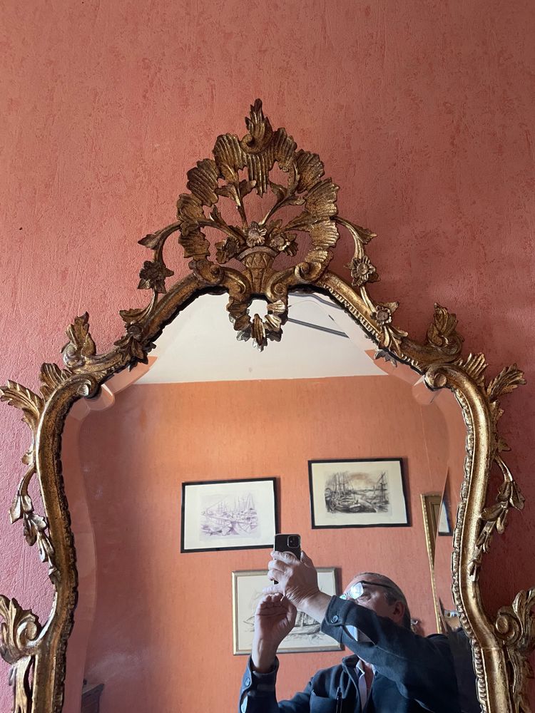 Louis XV Style Italian Gilded Wood Mirror