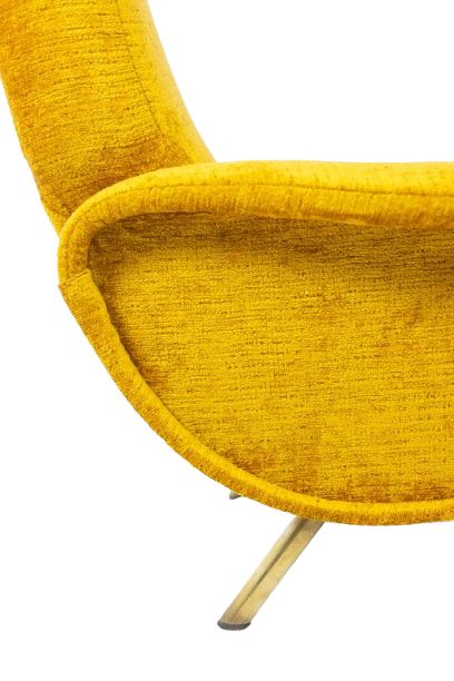 Marco Zanuso pour Artflex. Fauteuils jaune et en laiton doré. Années 1950. LS64333009I