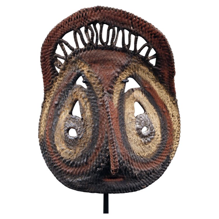 Yam mask, tribal art, Oceanian art, basketry, Papua New Guinea, Oceanian art
