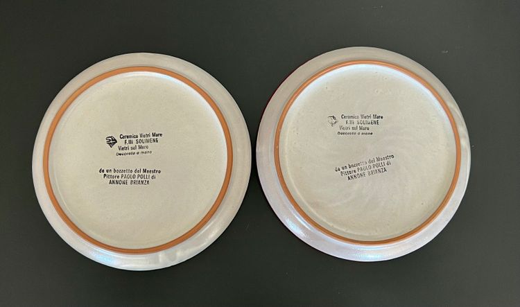 Ceramica Vietri Mare 40th anniversary plates after Paolo Polli, Italy 1990