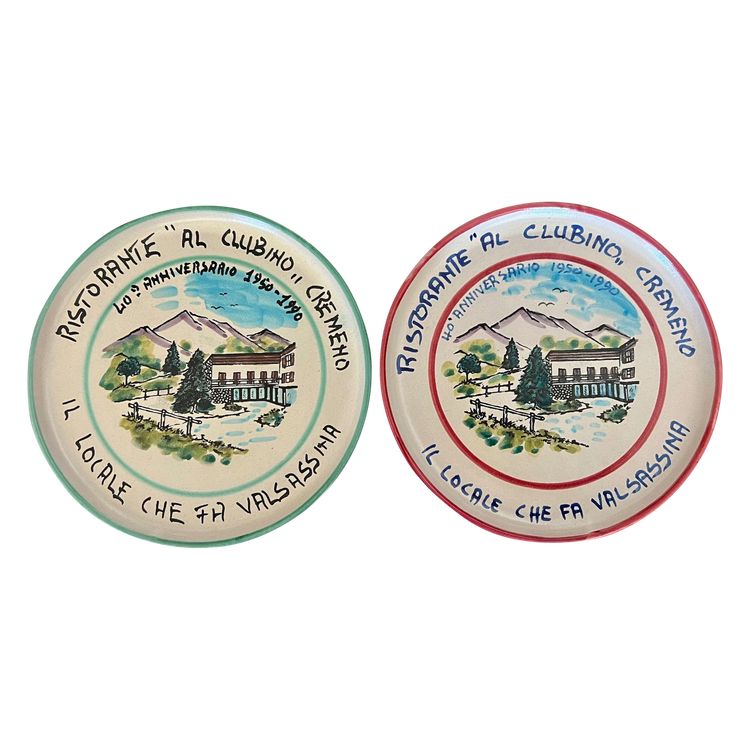 Ceramica Vietri Mare 40th anniversary plates after Paolo Polli, Italy 1990
