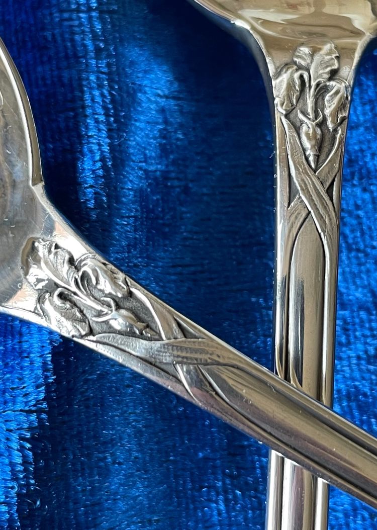 Art nouveau salad servers.