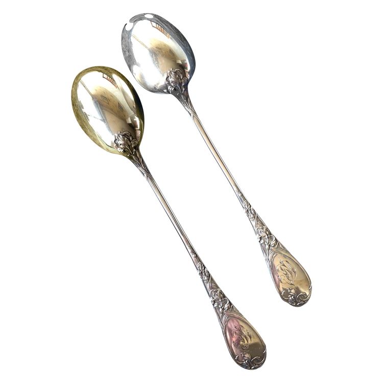 Art nouveau salad servers.