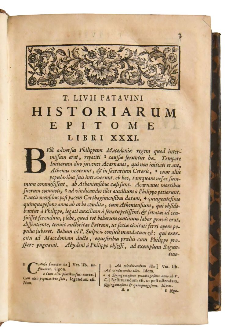 Livre " TITI LIVII Patavini Historiarum ab Urbe Condita " 1740, 3 volumes 