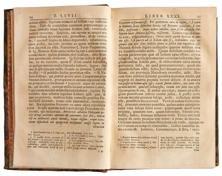 Livre " TITI LIVII Patavini Historiarum ab Urbe Condita " 1740, 3 volumes 