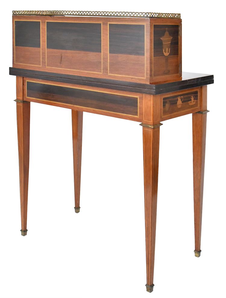 Bureau bonheur du jour en marqueterie dans le goût de Charles Topino