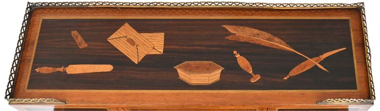 Bureau bonheur du jour en marqueterie dans le goût de Charles Topino