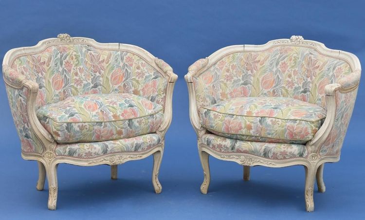 Coppia di poltrone a marquise in stile Luigi XV