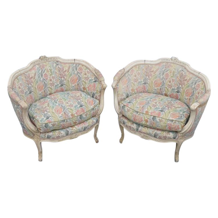 Coppia di poltrone a marquise in stile Luigi XV