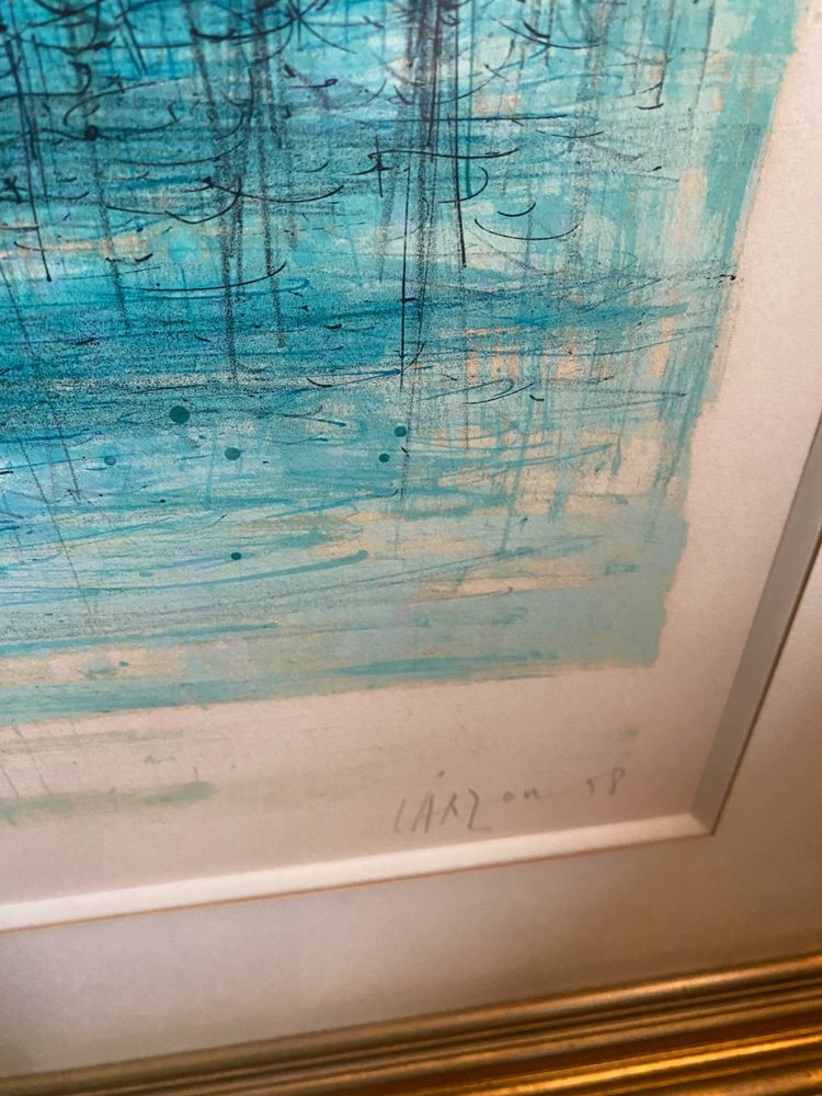 gLarge lithograph signed by Carzou , les Barques