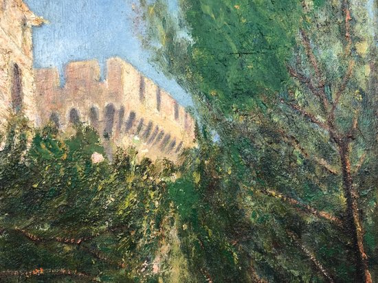 L'Alhambra de Grenade", huile sur toile des années 1920, encadrée et signée