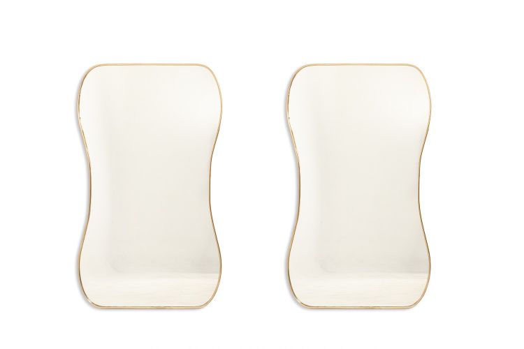 Pair of mirrors in the taste of Gio Ponti. Circa 1970. LS6350859M