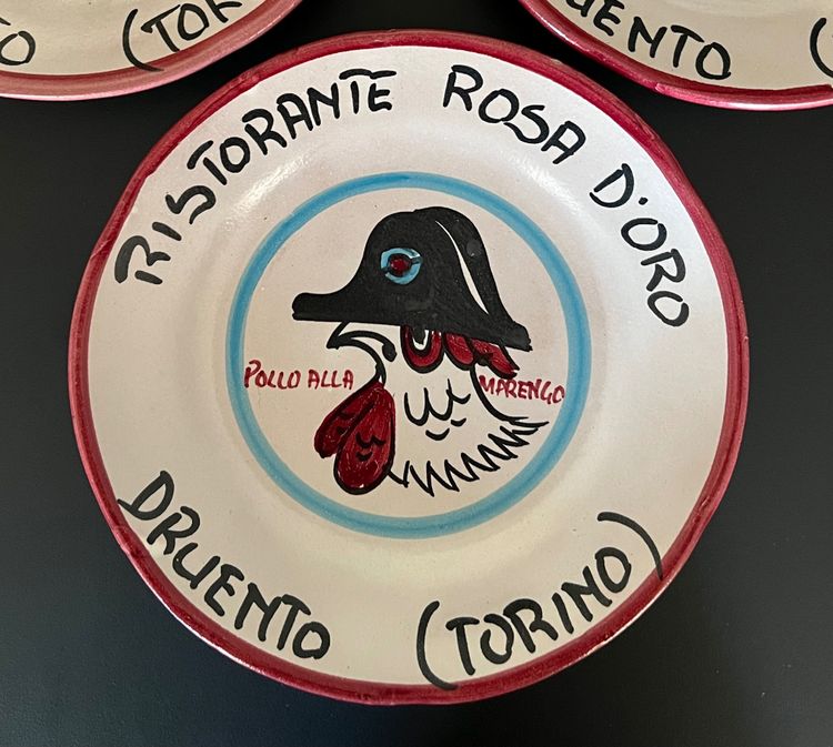 Piatti del Ristorante del Buon Ricordo "Rosa d'Oro" di Ceramica Vietri Mare, Italia 1994