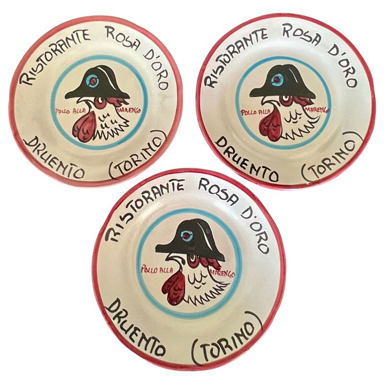 Piatti del Ristorante del Buon Ricordo "Rosa d'Oro" di Ceramica Vietri Mare, Italia 1994