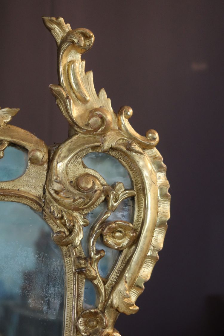 Louis XV giltwood mirror