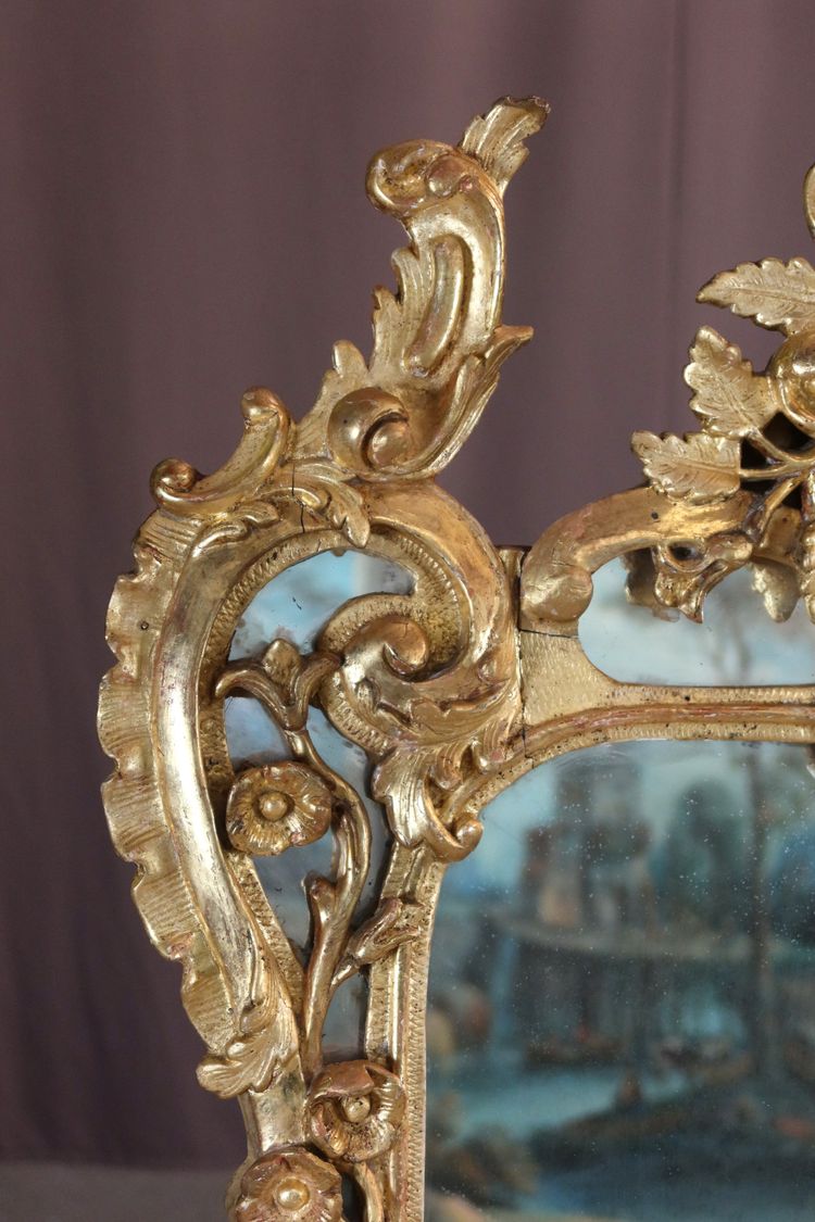 Louis XV giltwood mirror